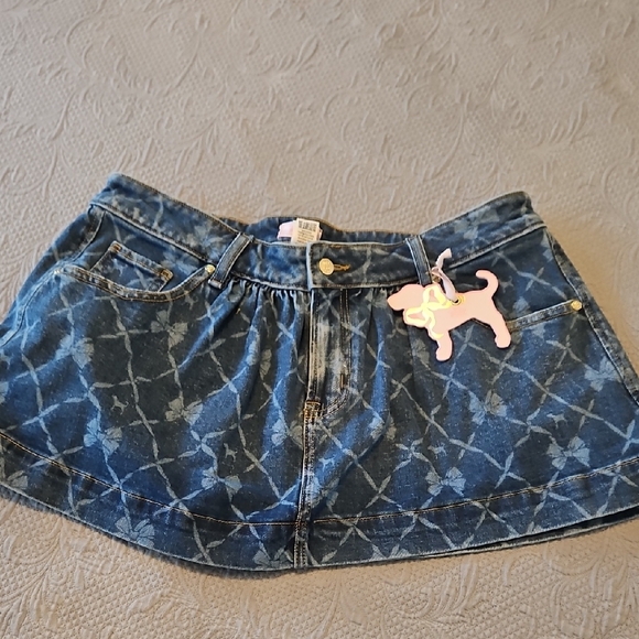 PINK Victoria's Secret Dresses & Skirts - PINK x LoveShackFancy Denim Skirt